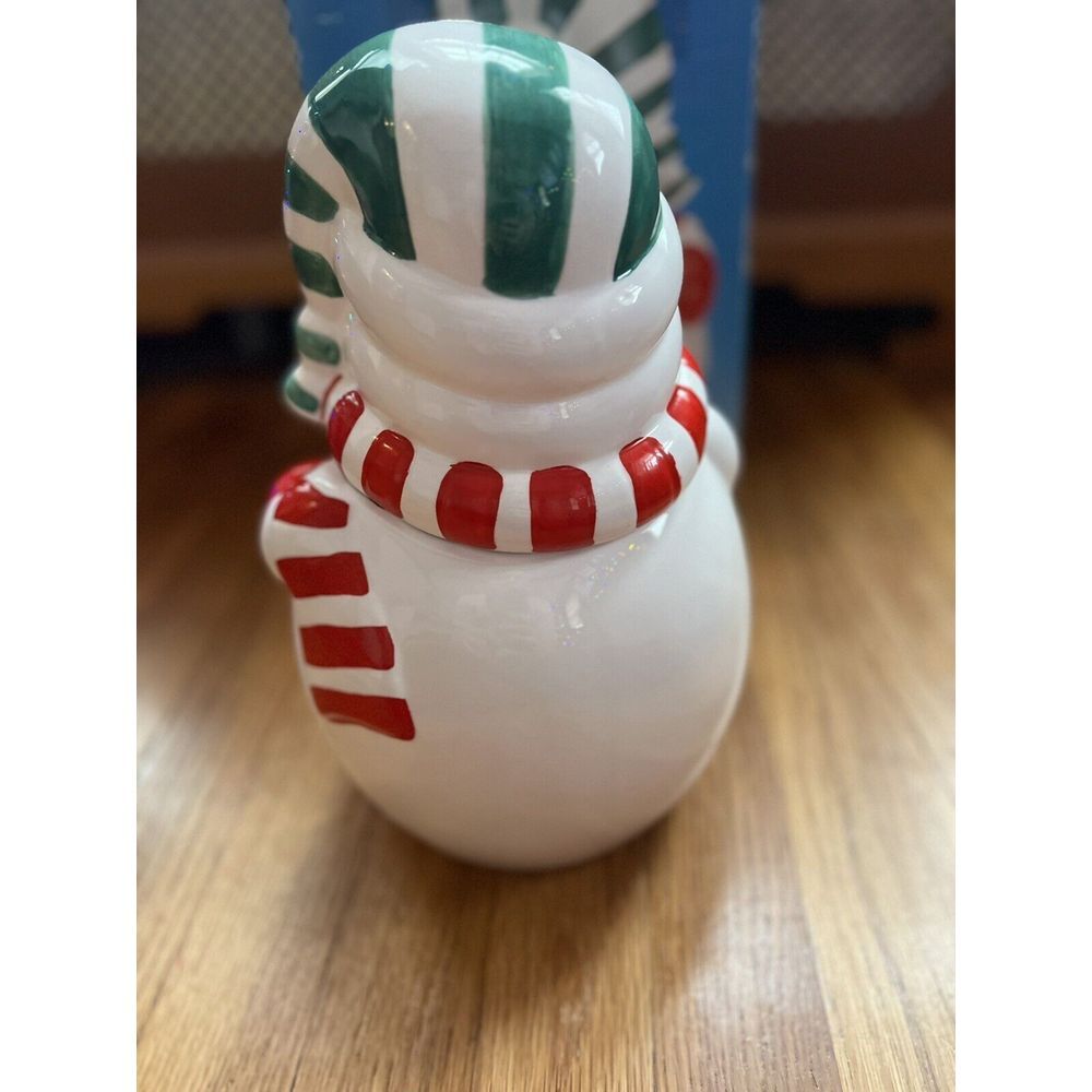 Snowman Holiday Christmas Winter Cookie Jar Vtg Ceramic 11" Frosty Collectible - Picture 4 of 14